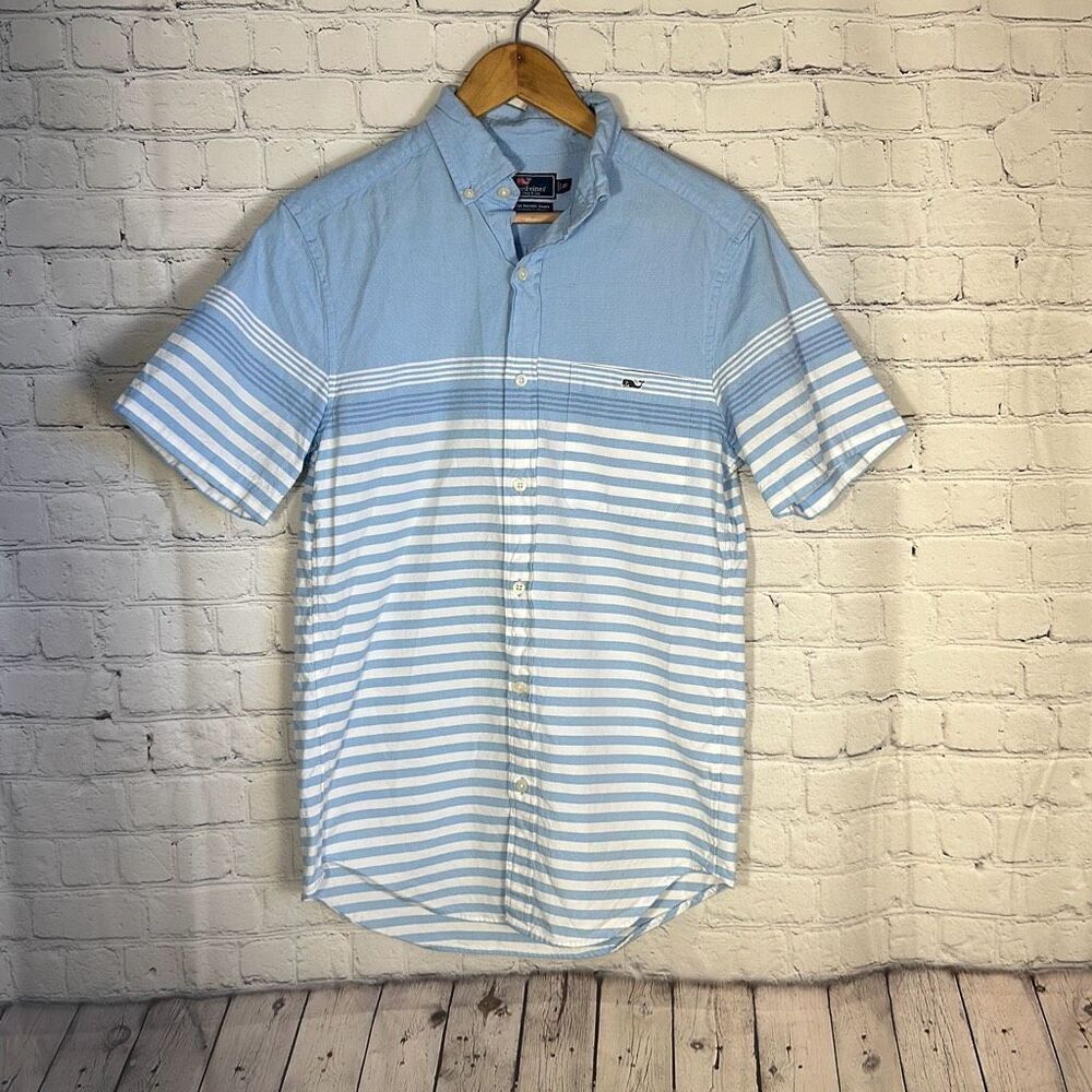 Vineyard‎ Vines Slim Fit Tucker Shirt Short Sleeve Shirt size XS Cotton Tencel
